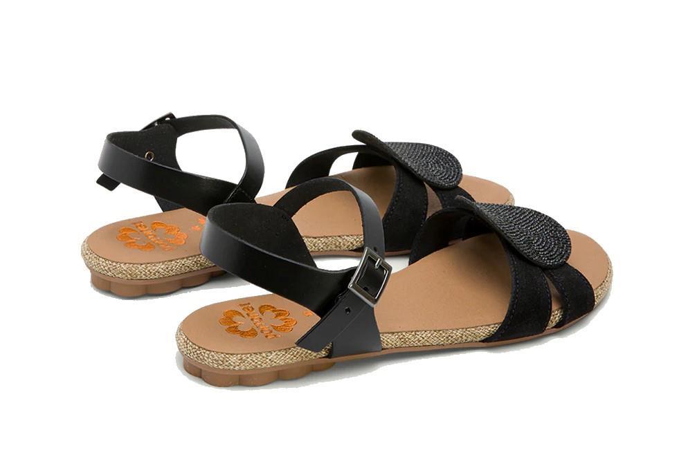 Sandalias planas Porronet Angela 3002 en negro para mujer