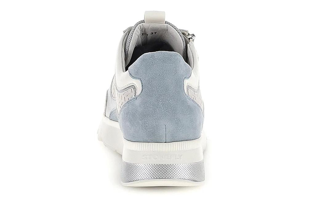 Zapatillas deportivas Stonefly Spock 50 azul con cremallera lateral y plantilla Blusoft Memory