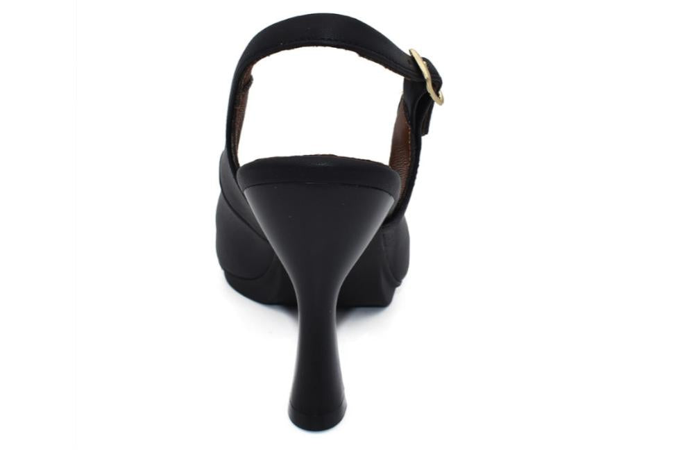 Zapatos de Tacón Destalonados Chamby 4251 negro Mujer | Slingback de Piel Tacón Alto para Fiesta