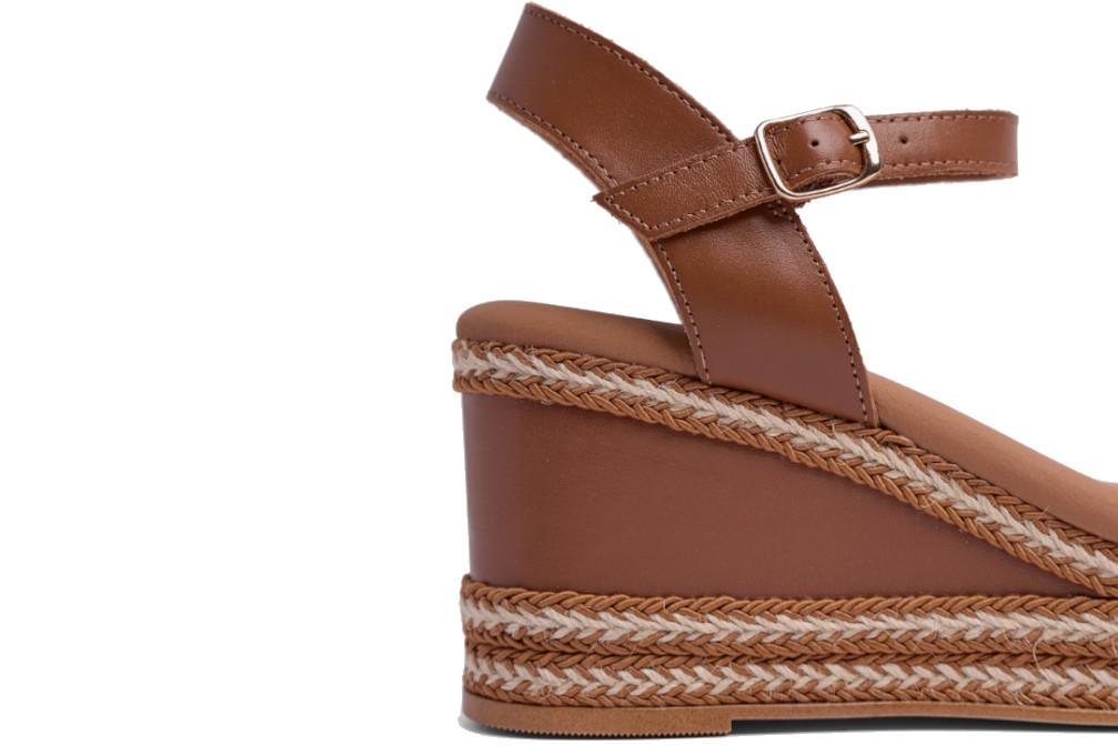 Sandalias con cuña Arambol Gallery en cuero de Yute y Hebilla