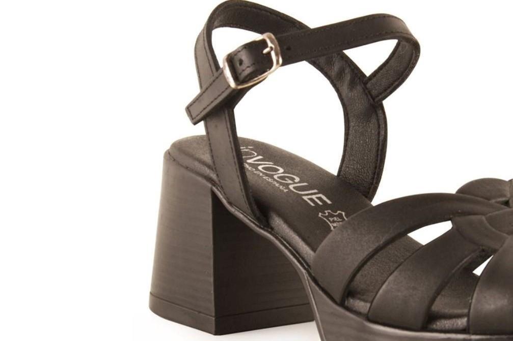 Sandalias con tacón Invogue S-1080 en negro para mujer