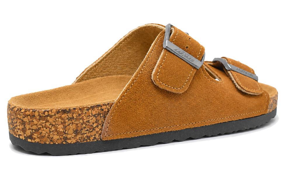 Sandalias Bio Hombre Isteria 1001 Camel | Sandalias Anatómicas con Doble Hebilla