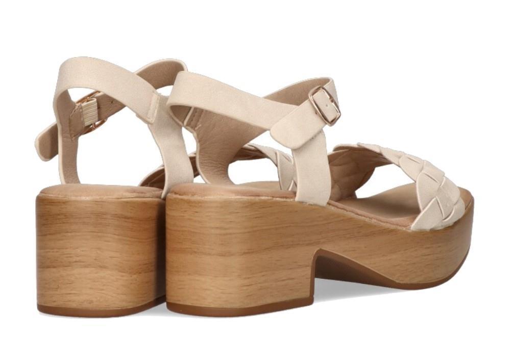 Sandalias de tacón bajo Etika 30020 en beige para mujer
