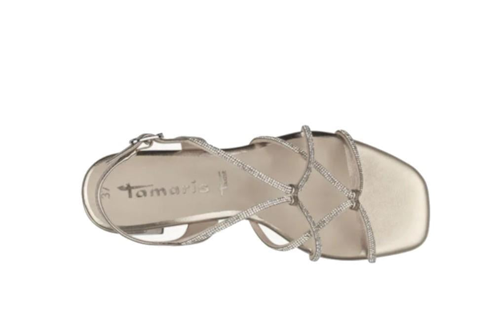 Sandalia de tacón Tamaris 1-28236-42-933 en platino para mujer