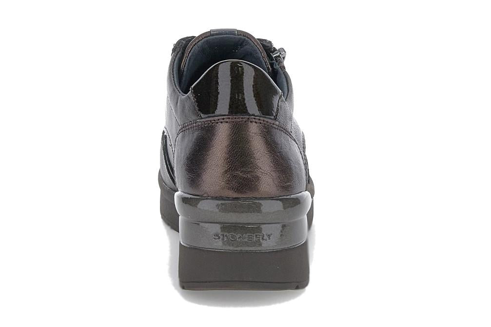 Zapatillas mujer Stonefly Cream 58 marrón de piel con cremallera