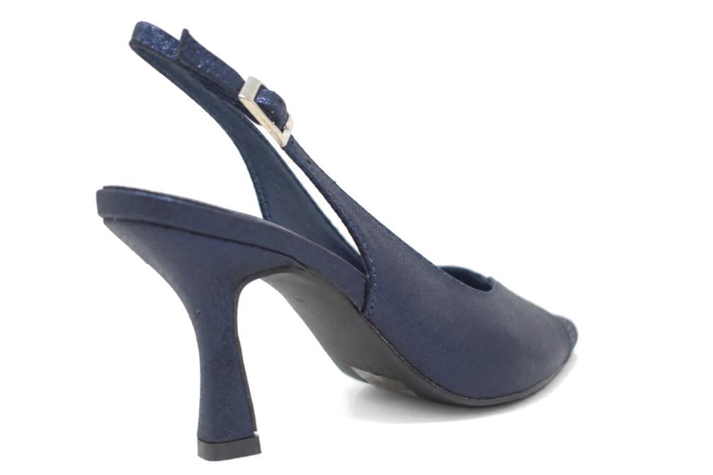 Zapatos de tacón de fiesta Menbur destalonados azul marino con pedrería
