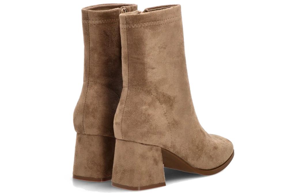 Botines de antelina Etika 32012 taupe con tacón de 6 cm
