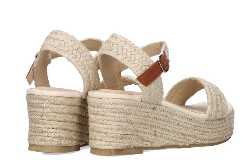 Sandalia con cuña Etika 10003 para mujer en beige
