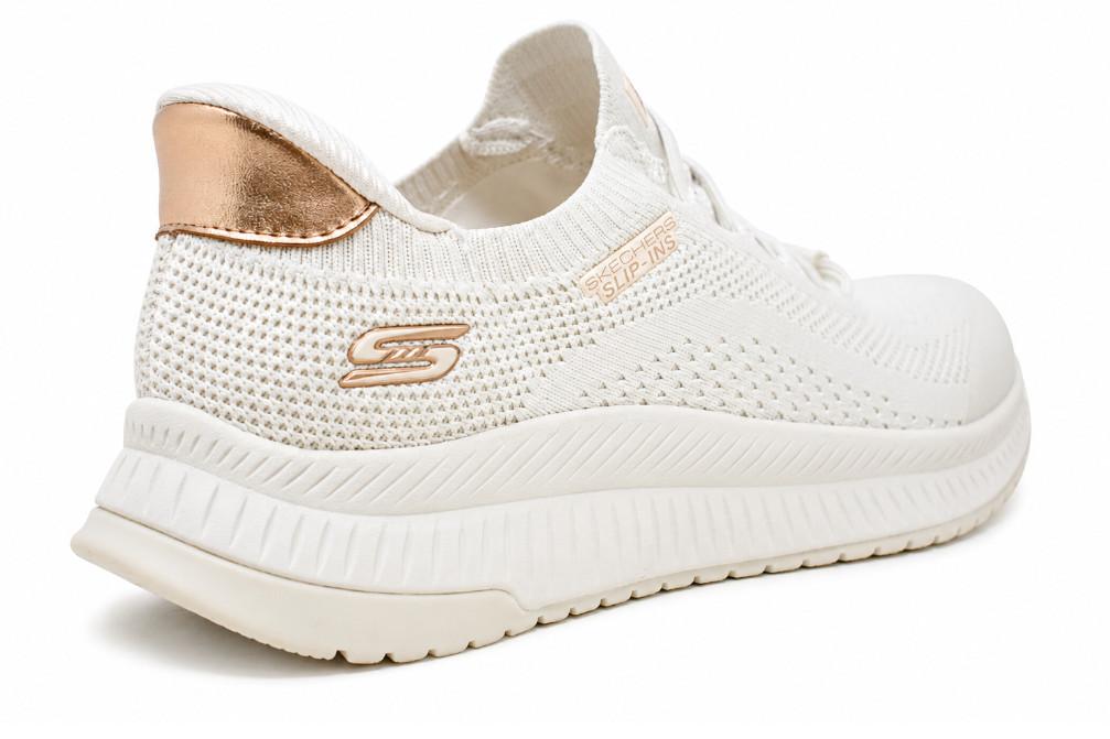 Zapatillas Mujer Skechers Slip-Ins BOBS Squad 4 Dire Step Blanco | Memory Foam y Stretch Fit®