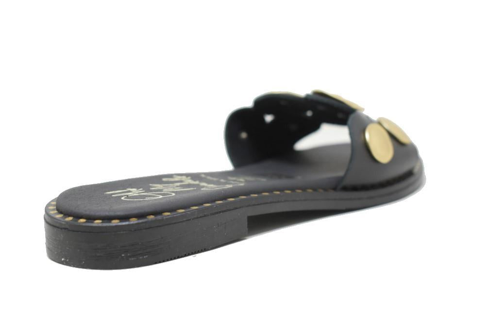 Sandalias planas de pala Oh! My Sandals Selene 5785 en negro para mujer