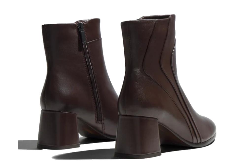 Botines de piel castaños con tacón de bloque Regarde le Ciel Millie-15 para mujer