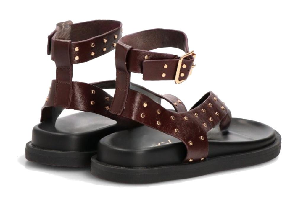 Sandalia Plana de Dedo ETIKA 10154 Chocolate para Mujer Cómoda y Versátil