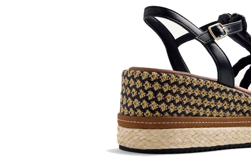 Sandalias de cuña de rafia Gioseppo Harcourt 78112 negro– cómodas y estilo verano