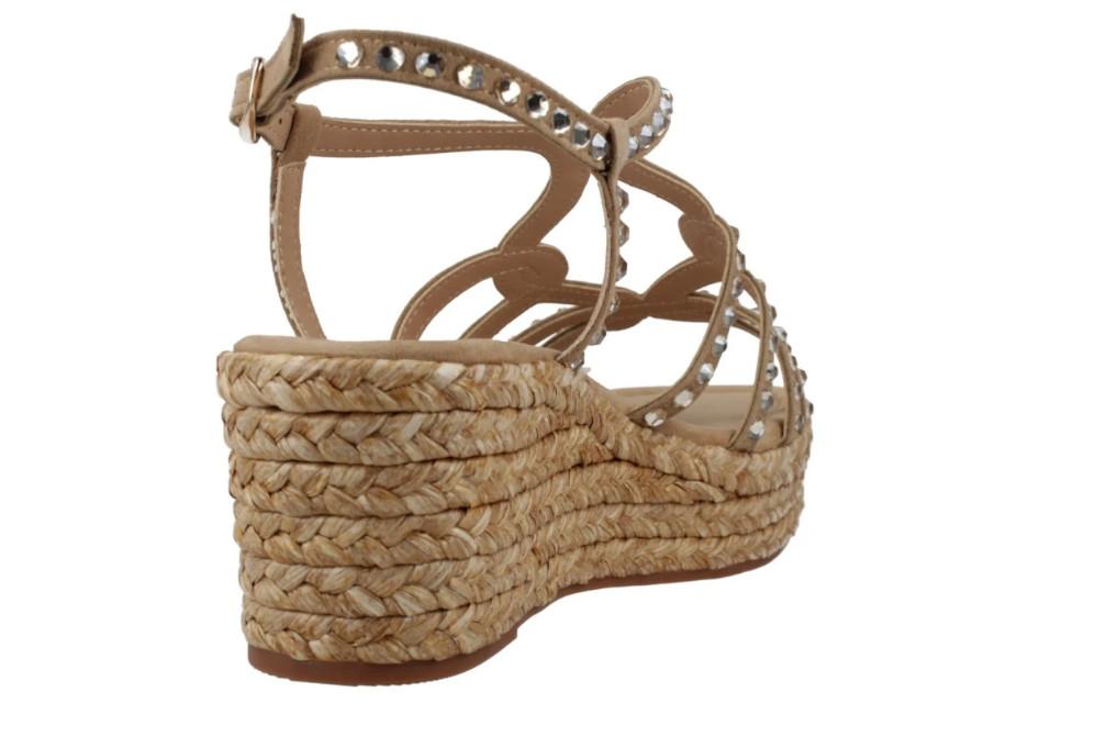 Sandalias de Cuña Alma en Pena V2650753 Siena en arena de mujer con Pedrería