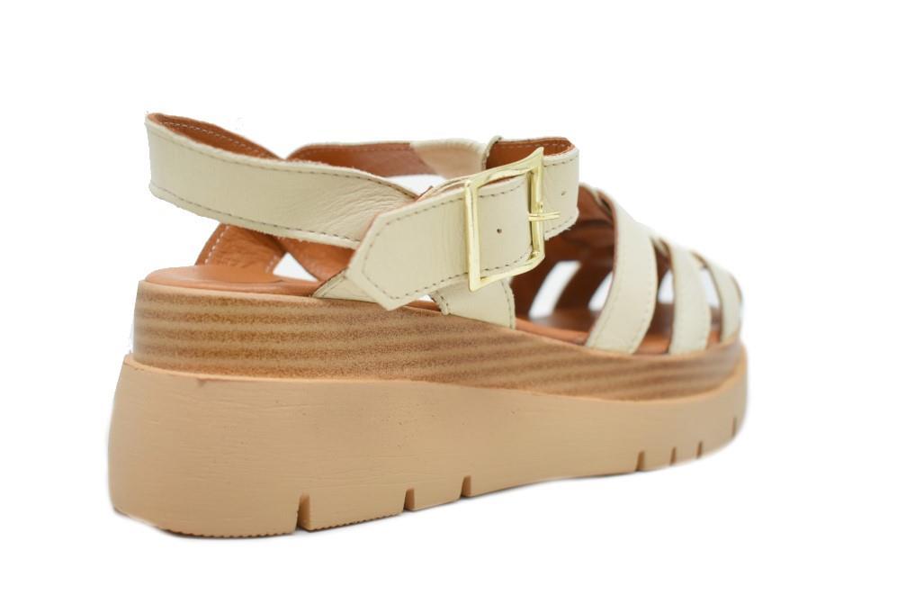 Sandalias cangrejeras TOP3 20634 para mujer en beige