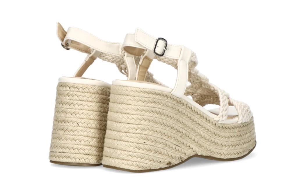 Sandalias con cuña Etika Fontanilla 20023 en beige para mujer