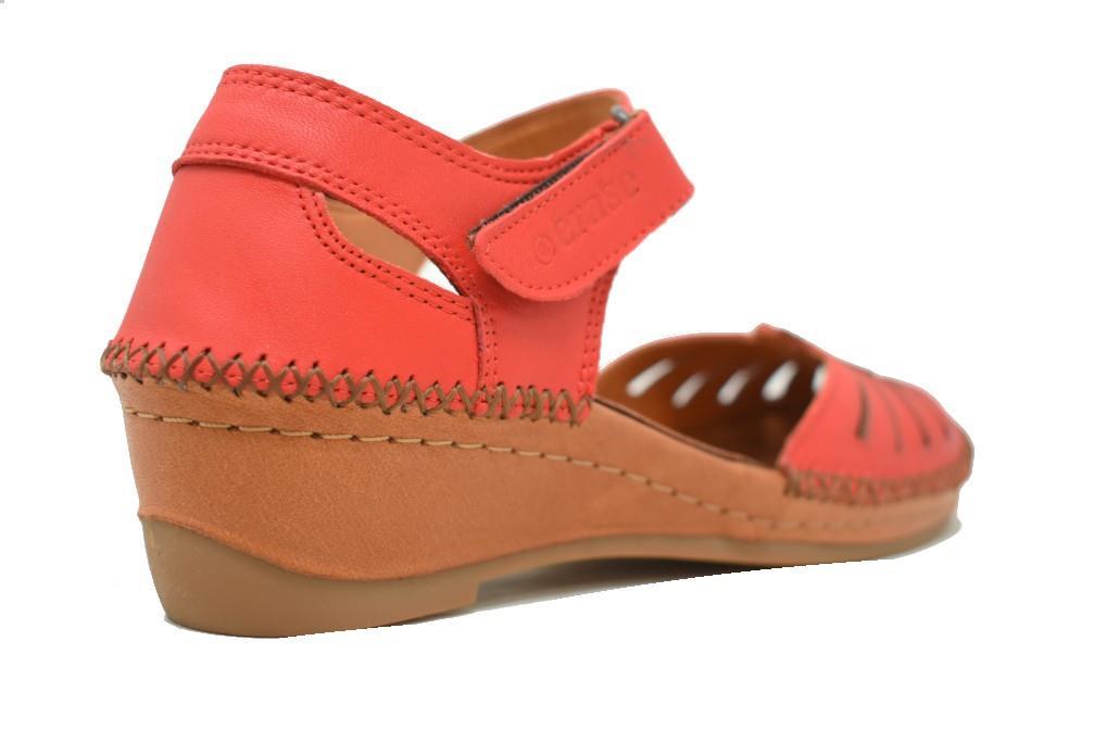 Sandalias semi-cerradas Erase 383-178 en rojo para mujer