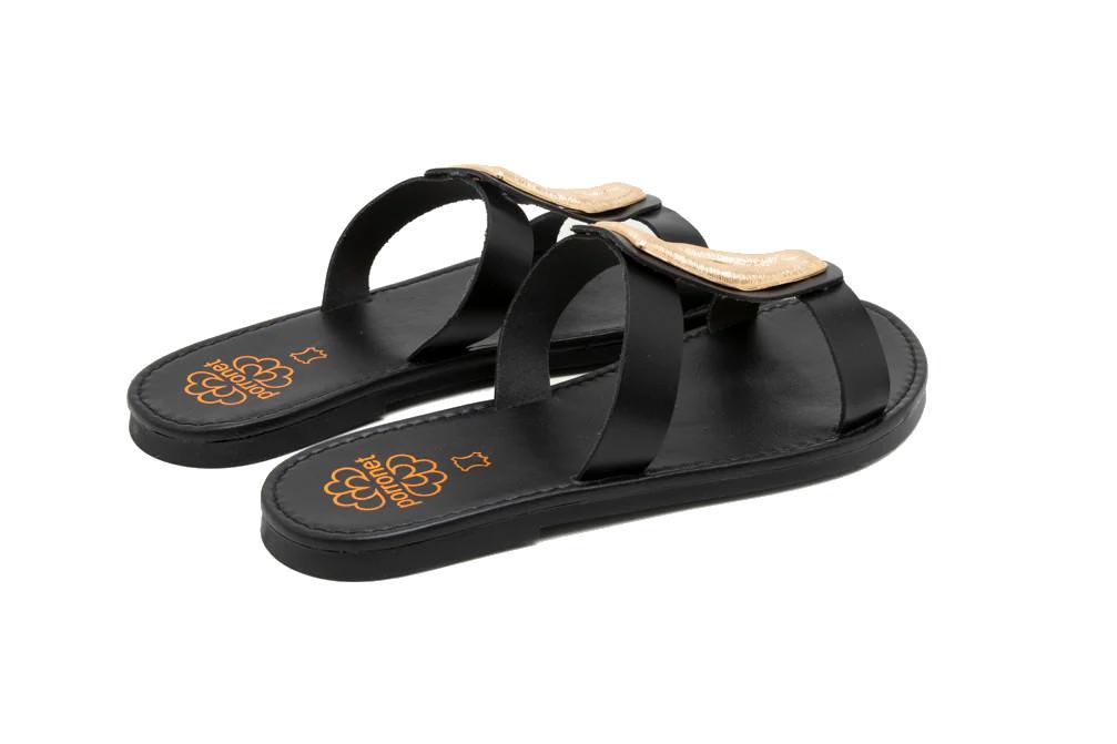 Sandalias Planas Porronet Aleida Mujer Piel Negro