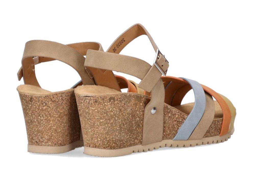 Sandalias con cuña bio Etika 20030 en taupe para mujer
