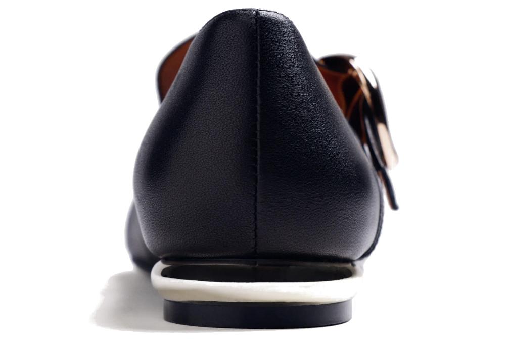 Bailarinas Gioseppo 80167 de Piel con Hebilla en negro para mujer